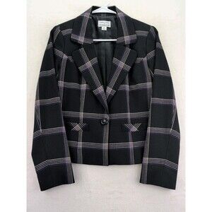 Country Clothes By Pendleton 100% Virgin Wool Blazer Windowpane pattern Size 6